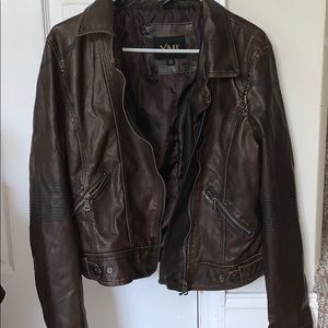 Brown leather jacket